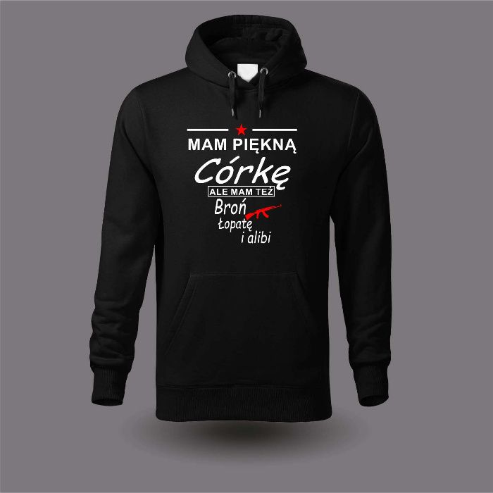 Bluza z kapturem kangurka alibi córka prezent urodziny dzień ojca L