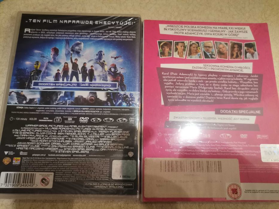 Zestaw 6 nowych, zafoliowanych filmów na DVD