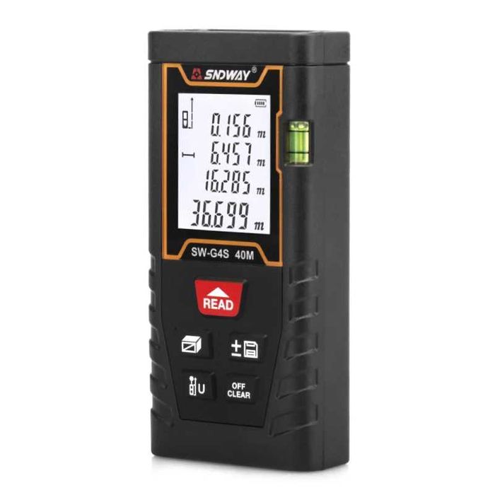 Лазерная рулетка SNDWAY SW-G4S 40 метров далекомір + батарейки