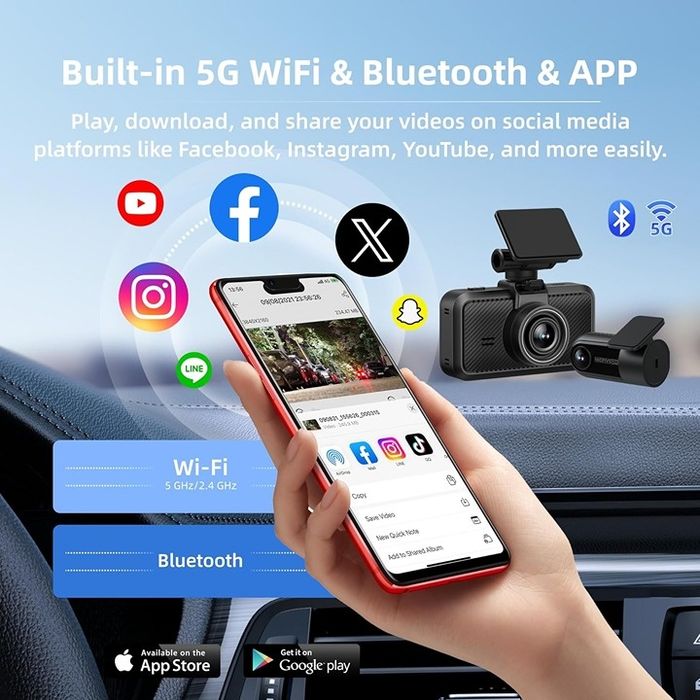 відеореєстратор MioFive 4K+2K, Wi-Fi, Bluetooth, GPS, SDкарта на 32 Gb