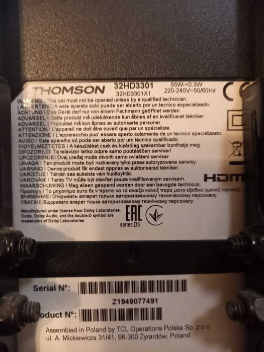Telewizor 32 cale + dekoder