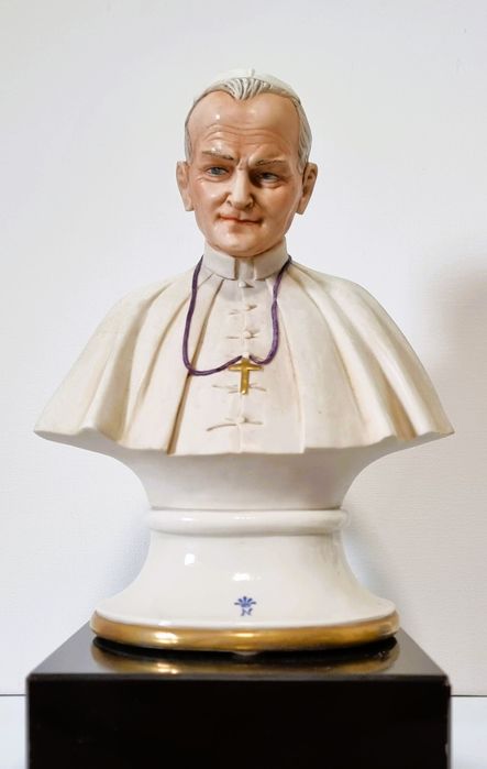 CAPODIMONTE®- popiersie Papieża Jana Pawła II - R.GUIDOLIN Vintage