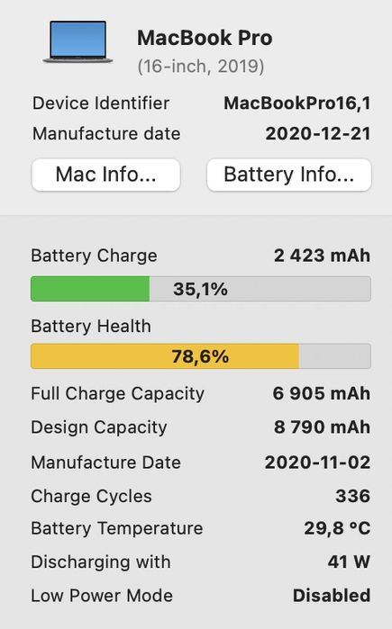 MacBook Pro 16 2019 8-Core i9 32Gb 1Tb Radeon 8Gb