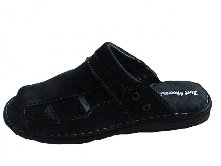 SKÓRZANE klapki meskie czarne 40