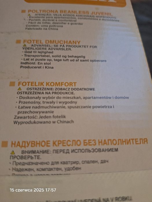 Fotelik komfort- INTEX