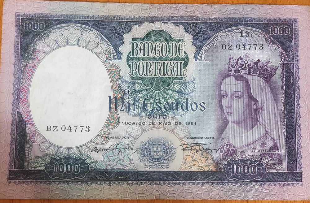 nota de 1000 escudos 1961