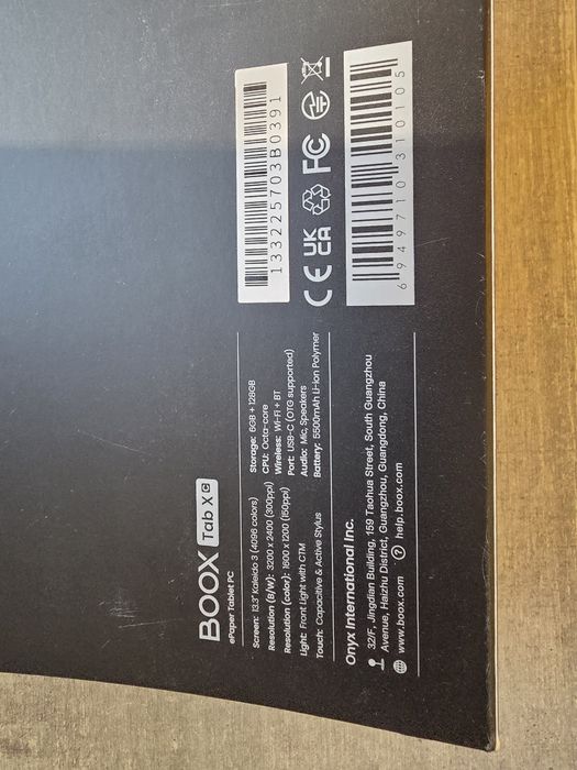 Onyx Boox Tab X C. 13.3 дюймів. 6+128гб. Новий. Гарантія