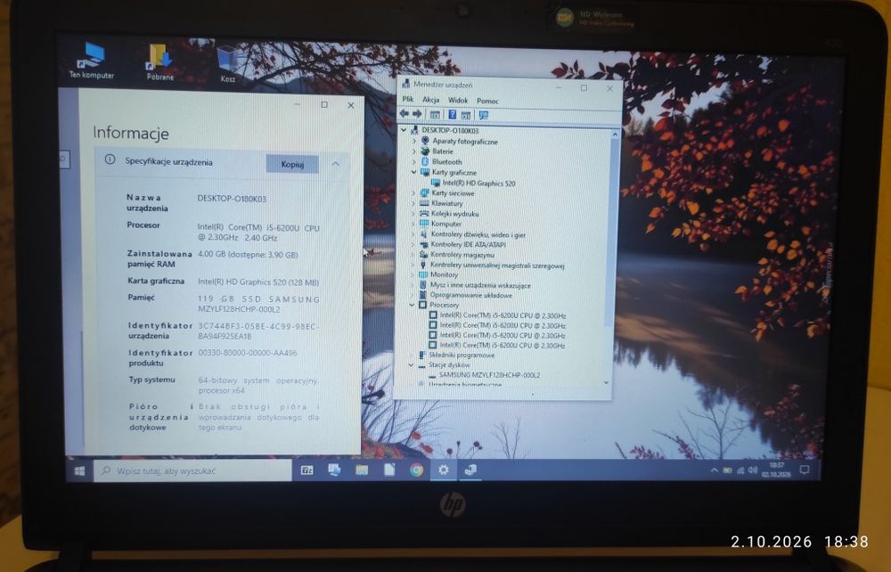 Laptop HP Probook 430 G3 , i5 6 gen  , SSD 128 GB - okazja