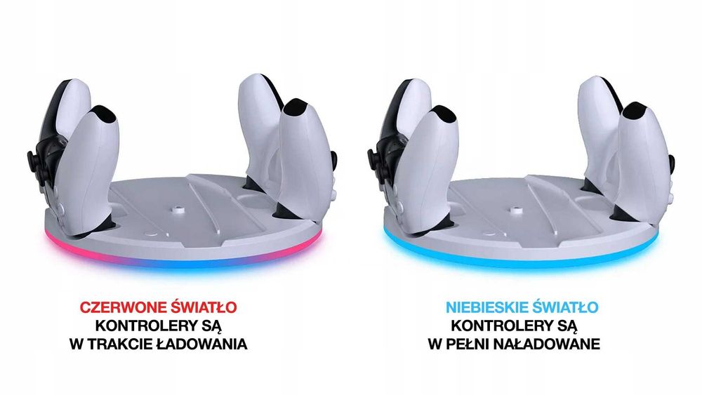 NOWA!! Stacja dokująca PS5 Slim – 2 kontrolery + LED + RGB