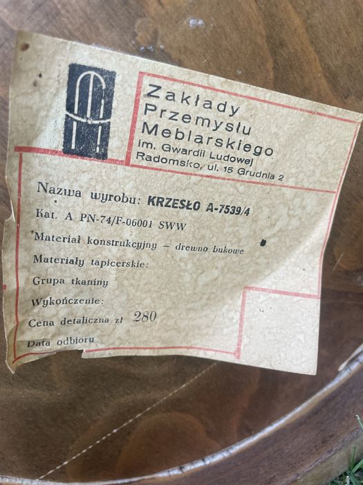 Krzeslo Radomsko w bdb stanie