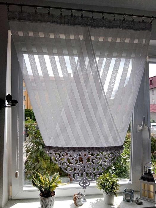Firana panel ażurowy dekoracyjny z cyrkoniami 120x130 cm kryształ
