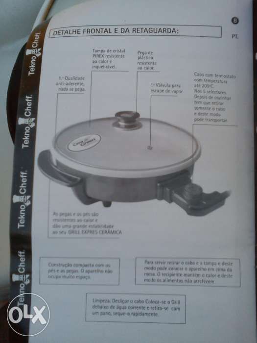 Electic stone grill 30 cm multifunções novo a estrear vendo ou troco