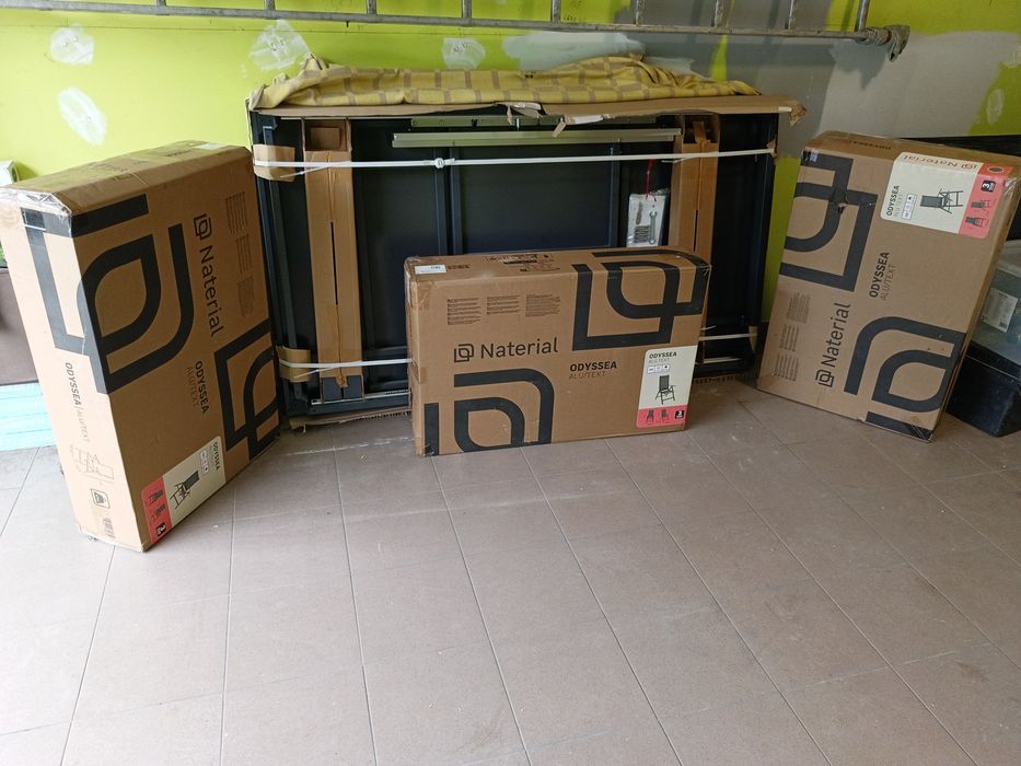 Nowy komplet  krzesła 6 sztuk+ stół szklany na taras,altane itp.