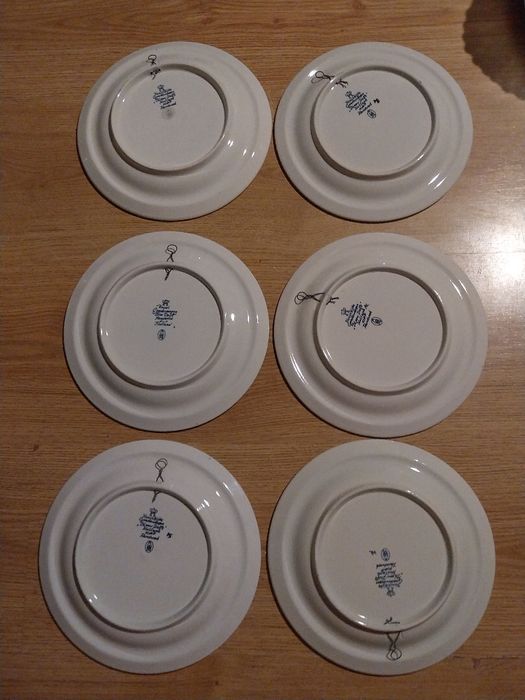 6szt talerzyków deserowych w kobalcie