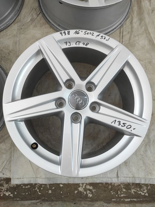 498 Felgi aluminiowe ORYGINAŁ AUDI R 16 5x112 otwór 57,1 Bardzo Ładne