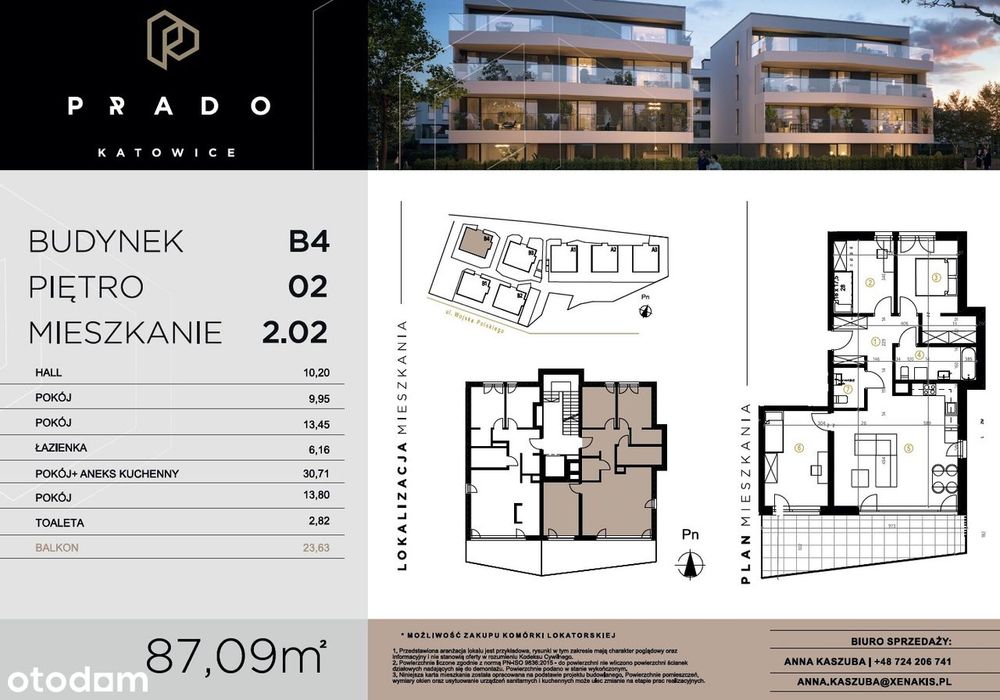 PROMOCJA !!! | Prado Katowice | mieszkanie 4-pok. | B4_2_02