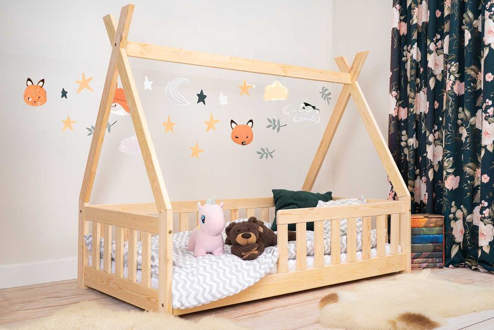 Łóżko dziecięce z barierkami Tipi 140x70,160x80,180x90