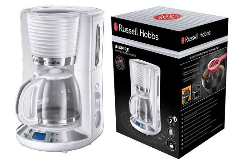 Кавоварка крапельна Russell Hobbs Inspire White+багаторазовий фільтр