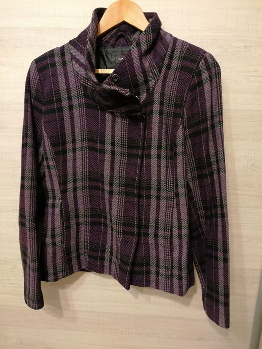 Kurtka w kratę H&M r. 42/ XL, płaszcz, płaszczyk, trencz w kratkę