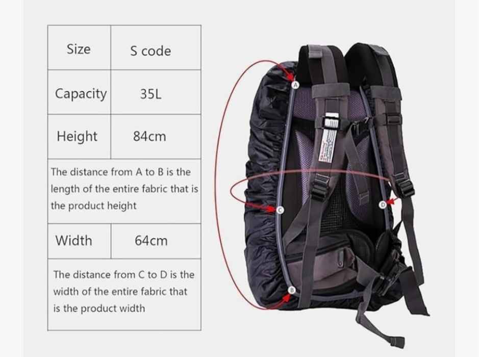 Vendo 2 capas impermeáveis para mochila, capacidade 35 L, novas
