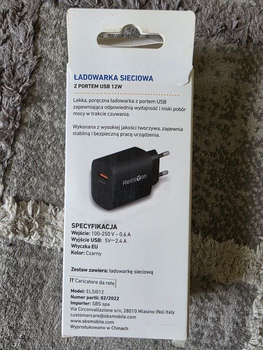 Ładowarka sieciowa Do Telefonu Reinston ELSI013 USB-A 2.4A Gwarancja