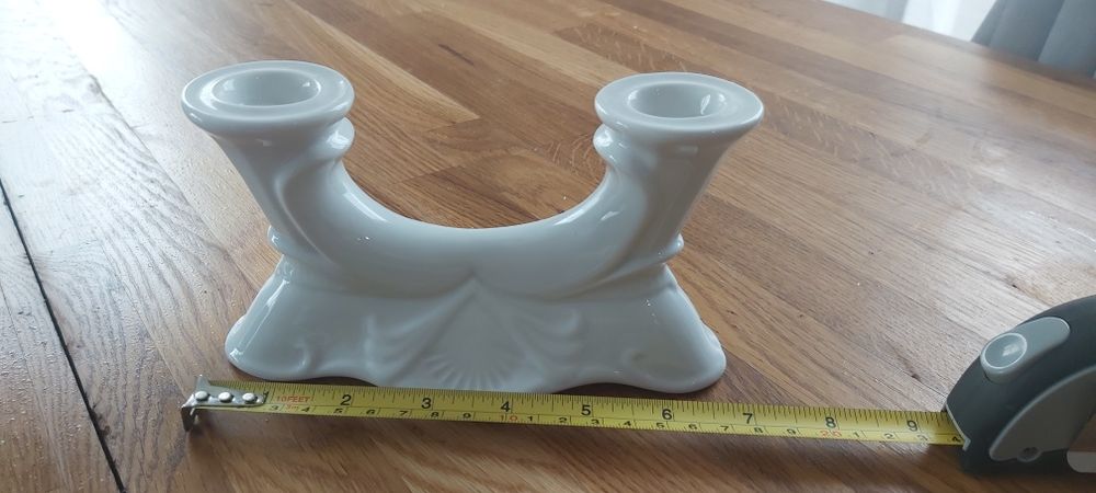 Świecznik PRL porcelana