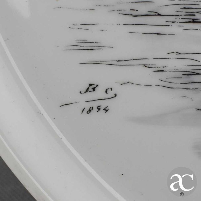 Placa / Prato porcelana da fábrica da Vista Alegre com desenho de Nau