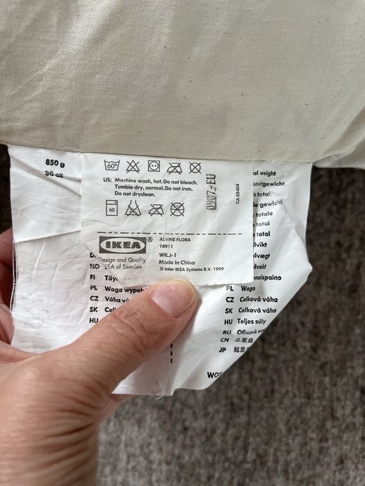 Poduszka wypelnienie z pierza Alvine flora ikea 50 x 60