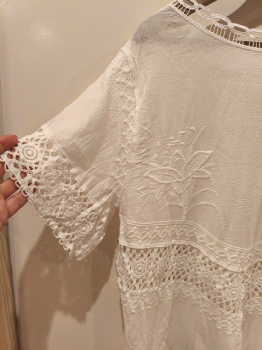 Nowa biała ażurowa bluzka roz. L-2XL