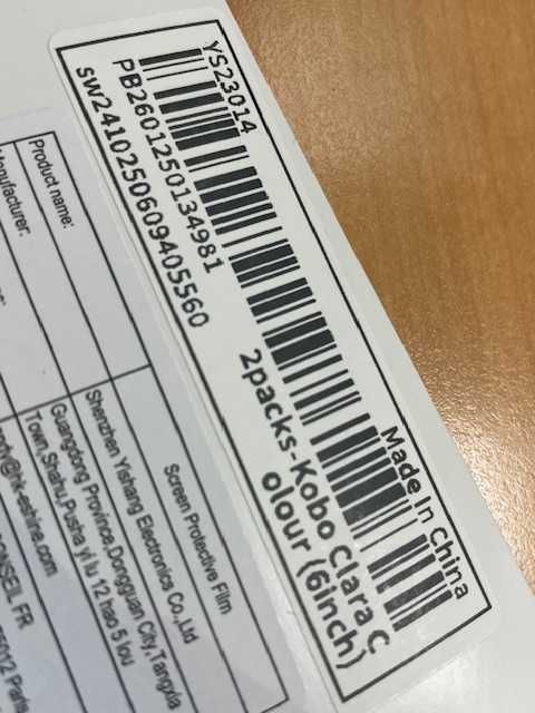 Pack 2 películas de gel para E-Reader Kobo Clara Colour 6' (NOVO)