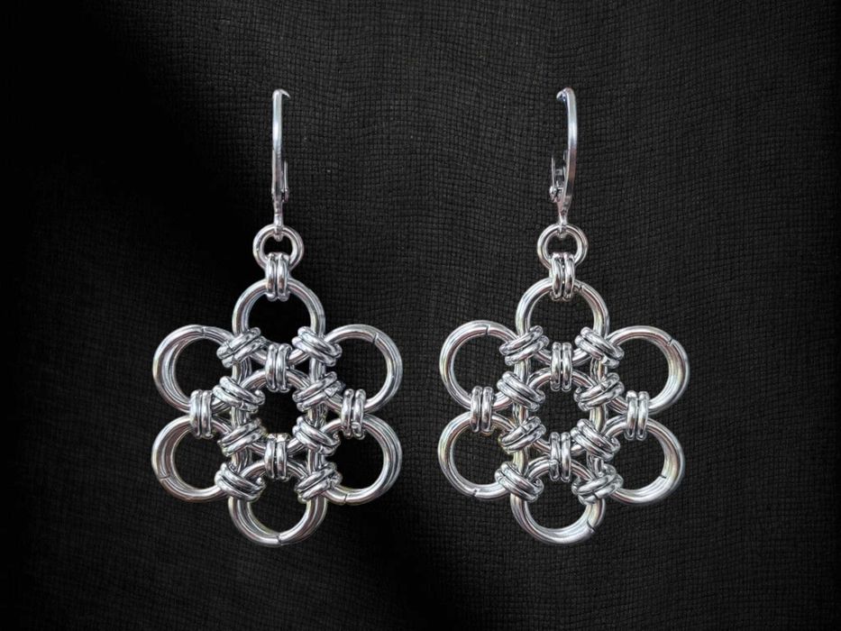 Kolczyki stal chirurgiczna rękodzieło hipoalergiczne kwiaty handmade