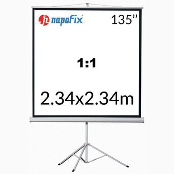 NAPOFIX Projection Screen with Tripod T11-2480, 2400 x 2400 mm64750557107457121