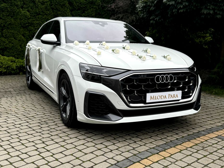 Samochód, Auto do ślubu, Lift BIAŁE AUDI Q8 - 2024, auto na wesele