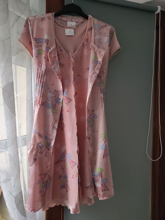 Elegancka koszula nocna z peniuarem, rozm. 44/46 !