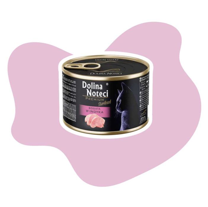 Dolina Noteci Premium Sterilised Bogata w indyka 6x185g indyk bezzbożowa karma dla dorosłych kotów po sterylizacji