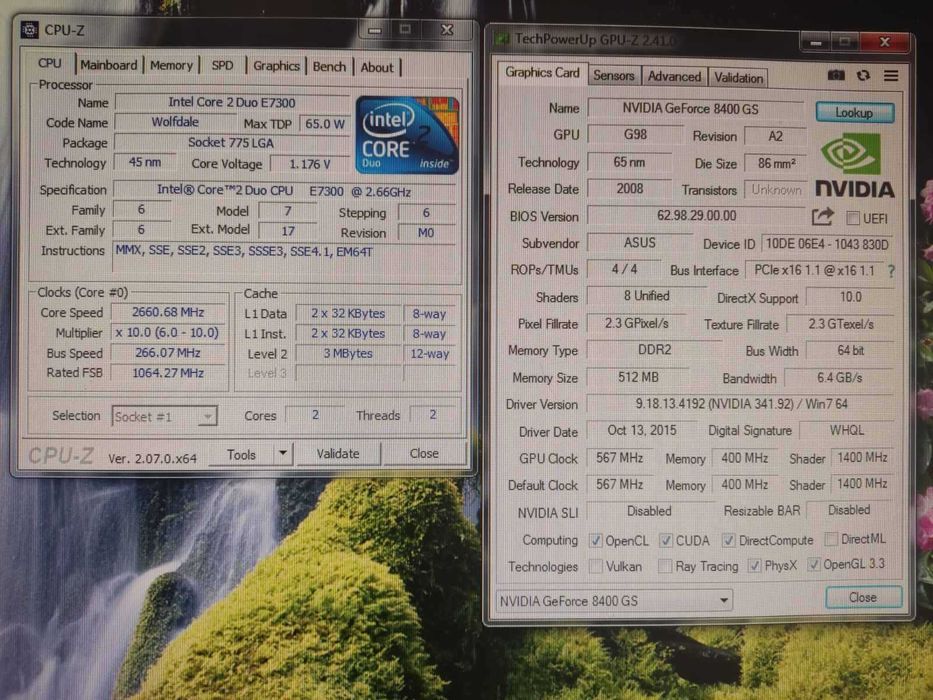 Компьютер Core 2 Duo  E7300(2x2,66) ,ОЗУ 4 Gb,GeForce 8400 GS, HDD 250