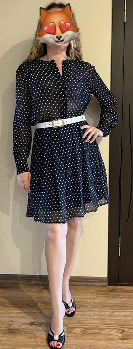 Сукня жіноча в горошок демісезон, розмір М, шифон