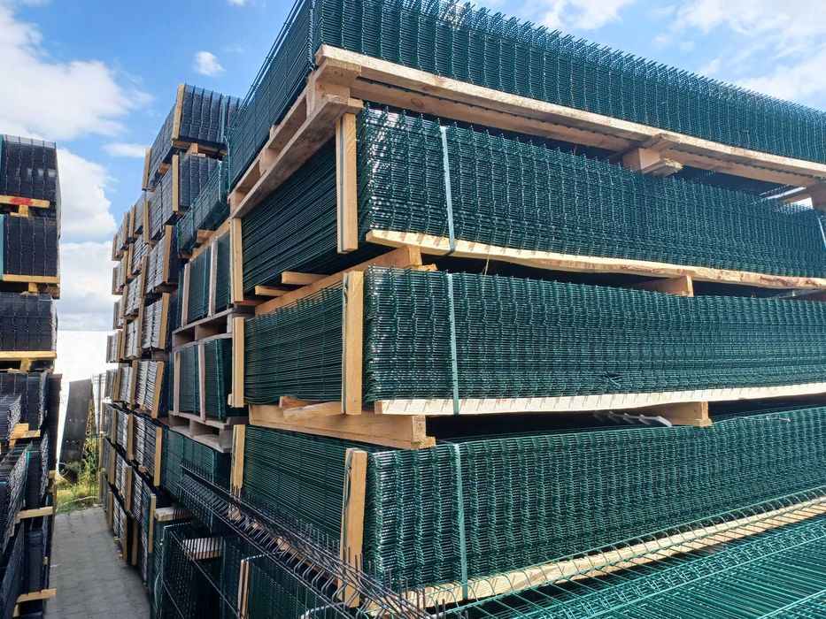 Ogrodzenie panelowe 3D 123/4, słupek, podmurówka, obejma - komplet