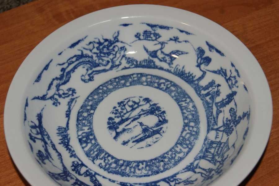 Stary mały talerz głęboki miska wzór chiński