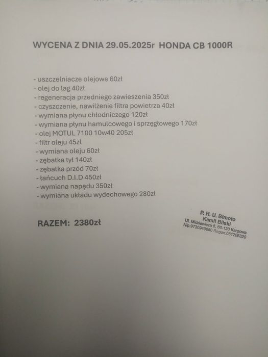 Na sprzedaż HONDA CB1000R z 2010 roku