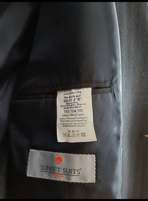2-częściowy garnitur męski w prążki Gulio 2"B" Sunset Suits