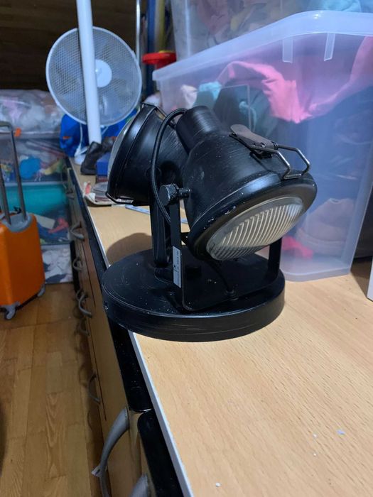 Candeeiro estilo industrial ferro preto 2 focos