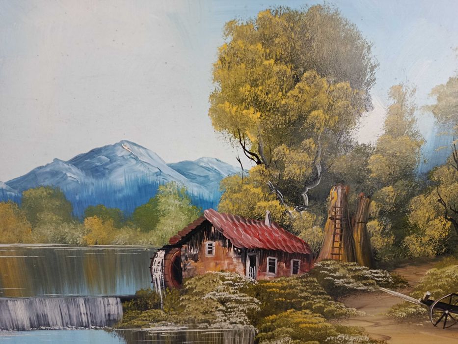 Quadro antigo moldura e vidro Candeeiro de teto