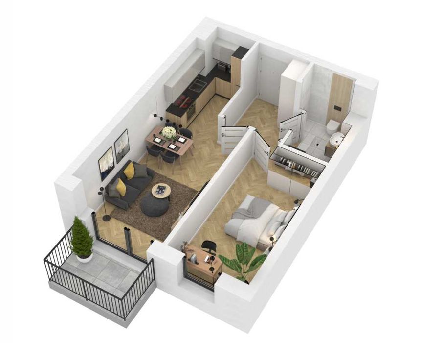 Mieszkanie 2-pokojowe 41,36 m2 | Winda | Balkon