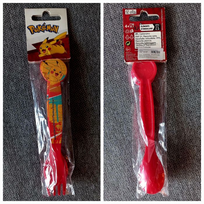 Plastikowe sztućce Pokemon widelec + łyżka