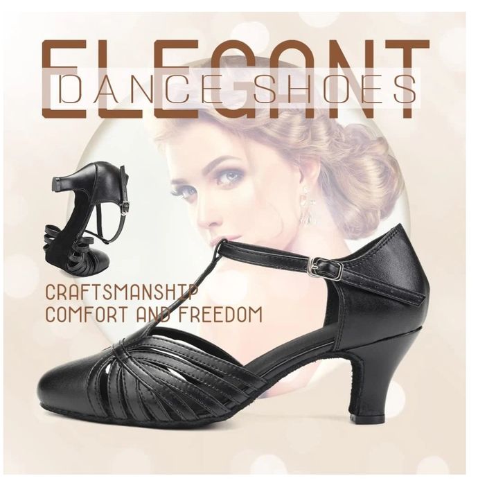 RUYBOZRY Damskie buty do tańca latynoskiego Zamknięte buty do tańca śl