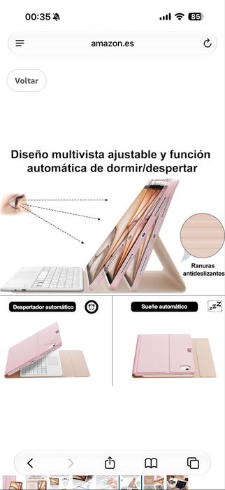 Capa Teclado Bluetooth Rosa com Touchpad para iPad