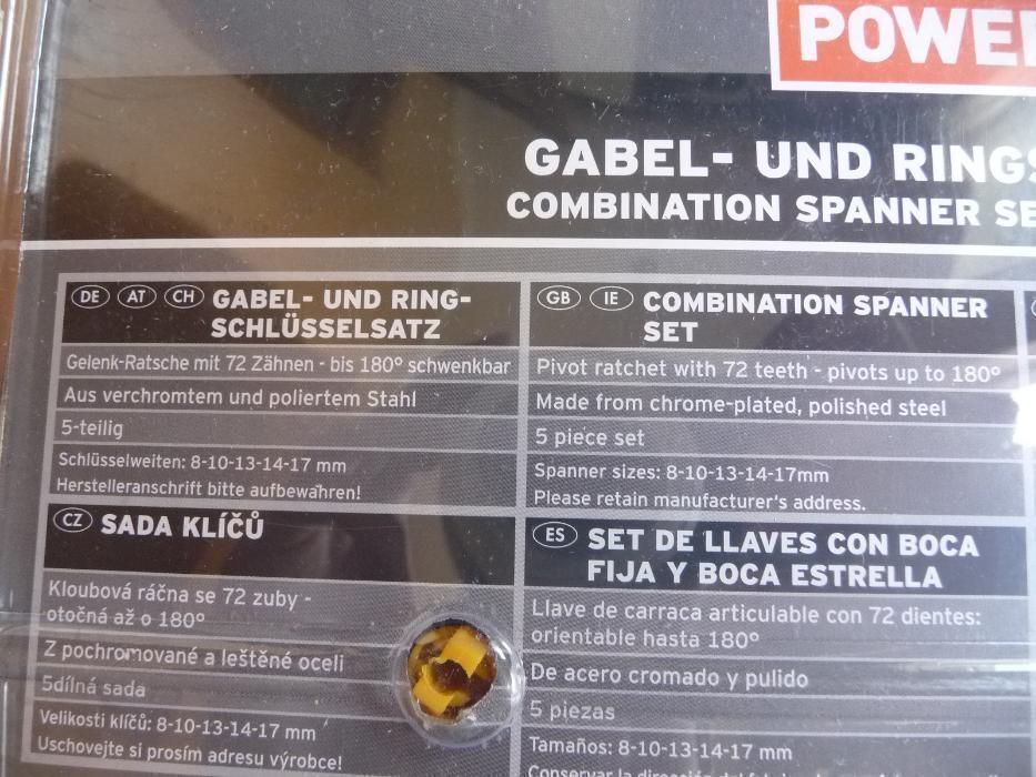 Набор ключей шарнирных с трещоткой Parkside ГЕРМАНИЯ Ключ