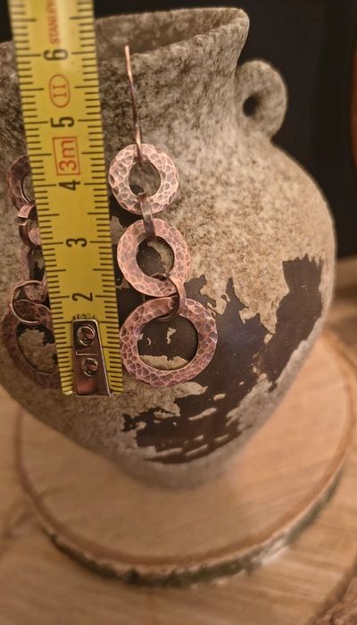 Kolczyki etno orient miedź Koła Trzy Długie