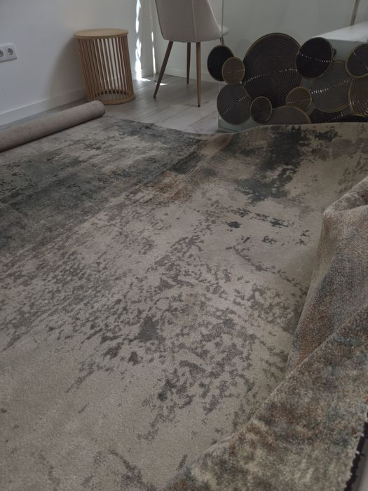 Tapete 3x2m  beige, ocre e azul motelado